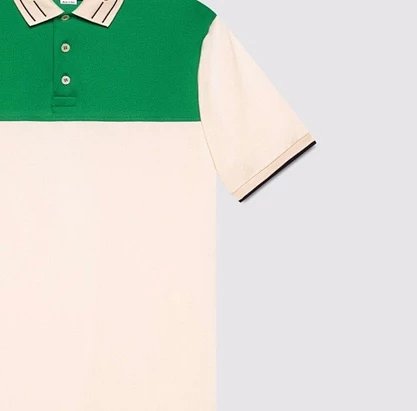P289 G刺绣绿拼接POLO衫