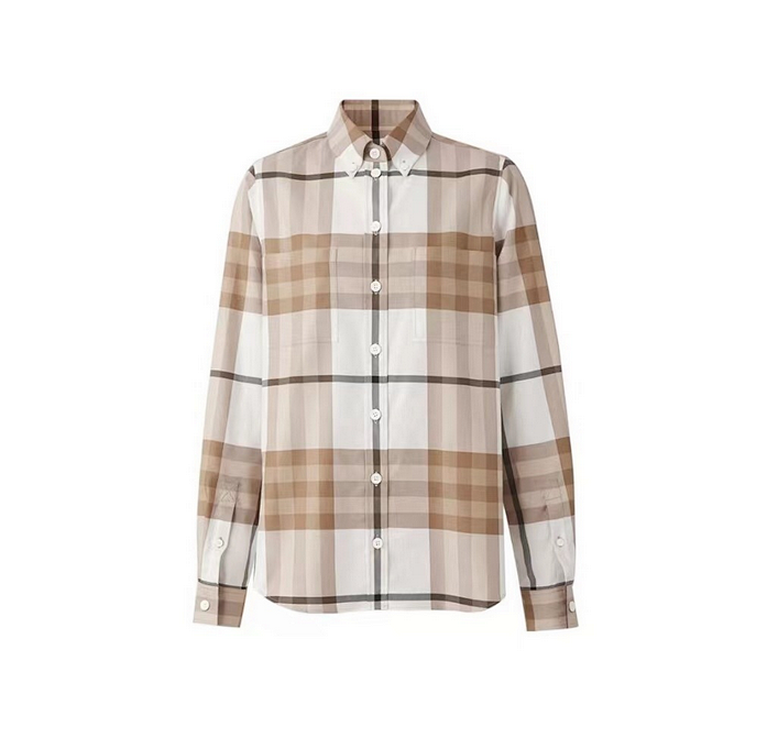 Apricot Plaid Shirt Women