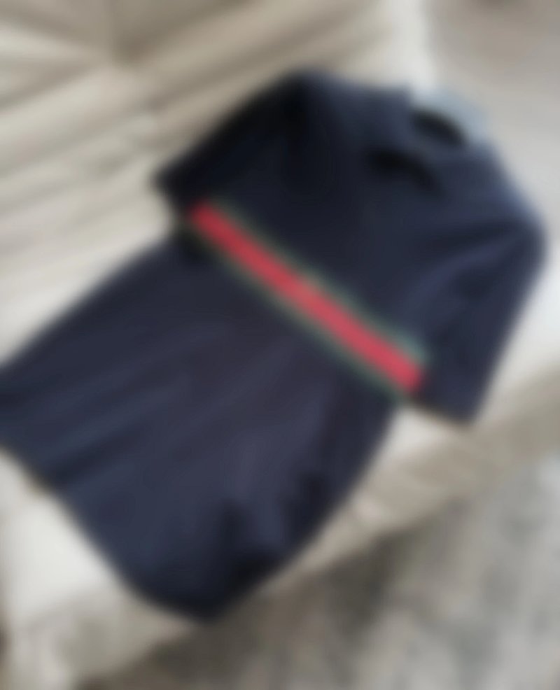 P289 深蓝徽标印花针织棉POLO
