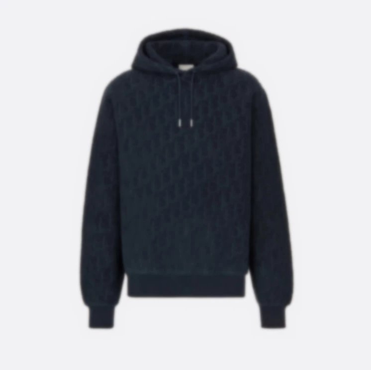 D Towel Composite Hoodie in Navy Blue