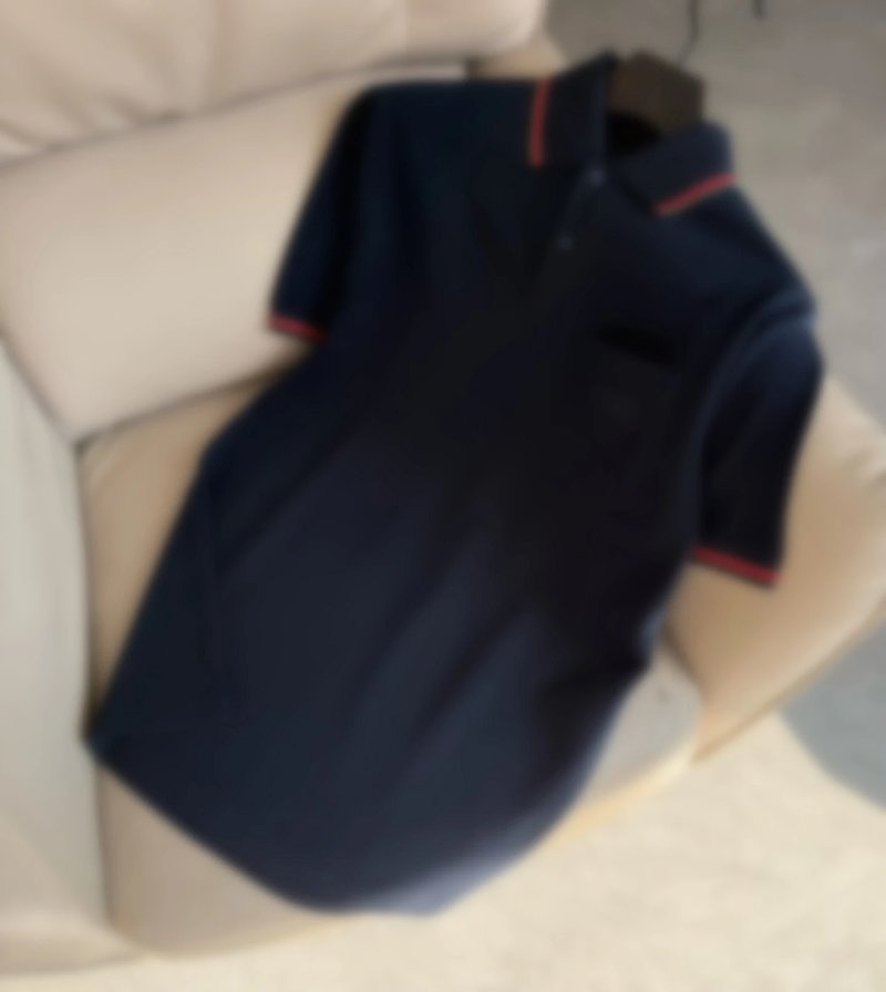 P299 深蓝色滚边POLO衫