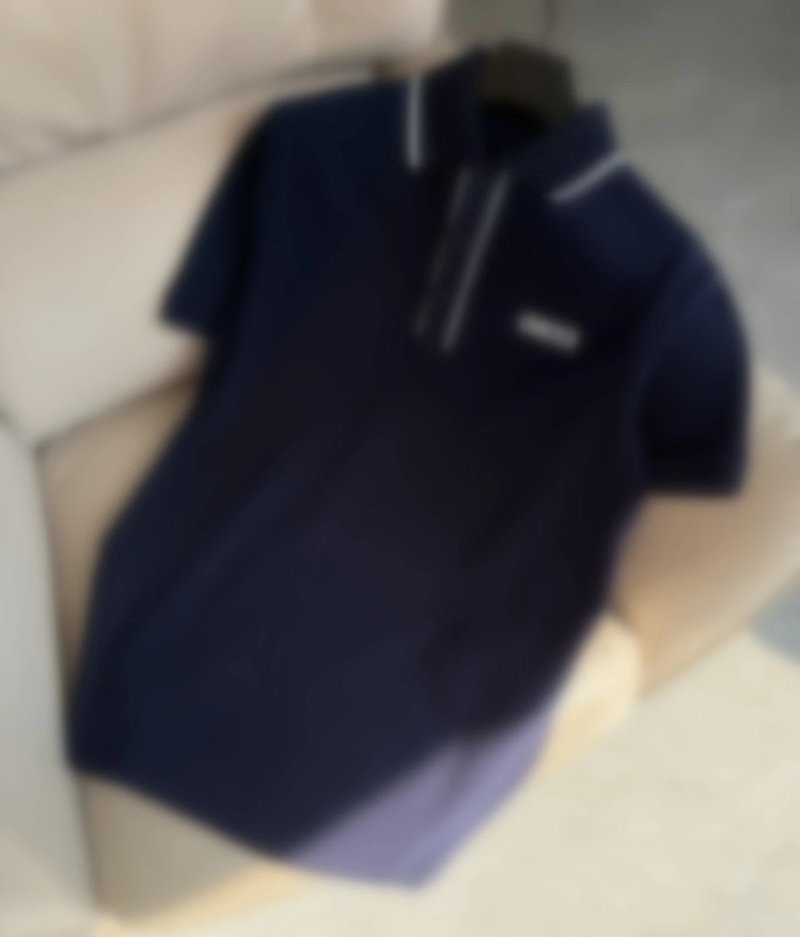 P299 深蓝色白镶边POLO衫