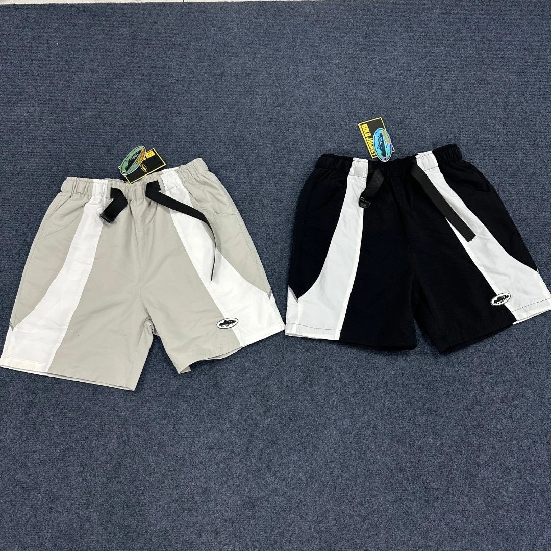 Design Color-Block Drawstring Shorts Black / White and Gray / White - 24