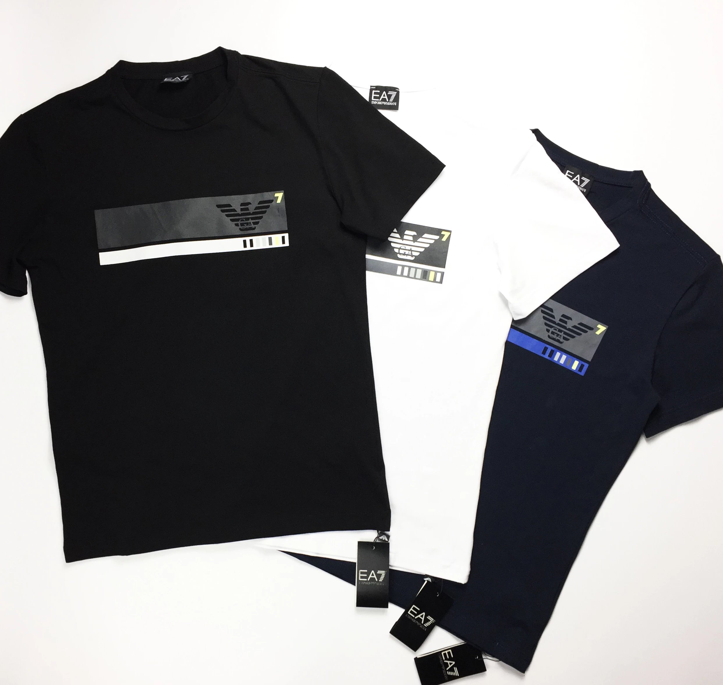 EA7 Emporio Armani Men's Cotton Stretch Short-Sleeve T-Shirt (3 Colors) 3YPTE2
