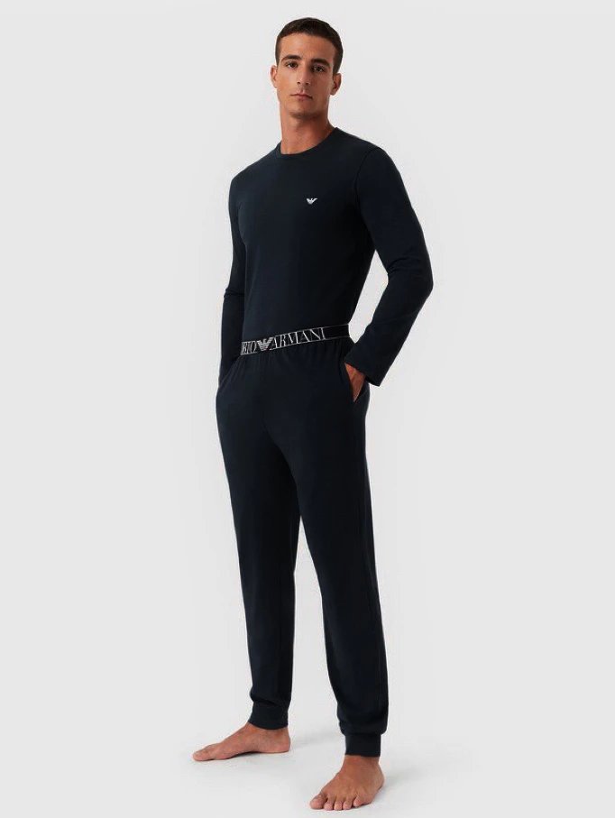 Armani Men's Tech-Fabric Thermal Underwear Set, Long-Sleeve Top and Bottom