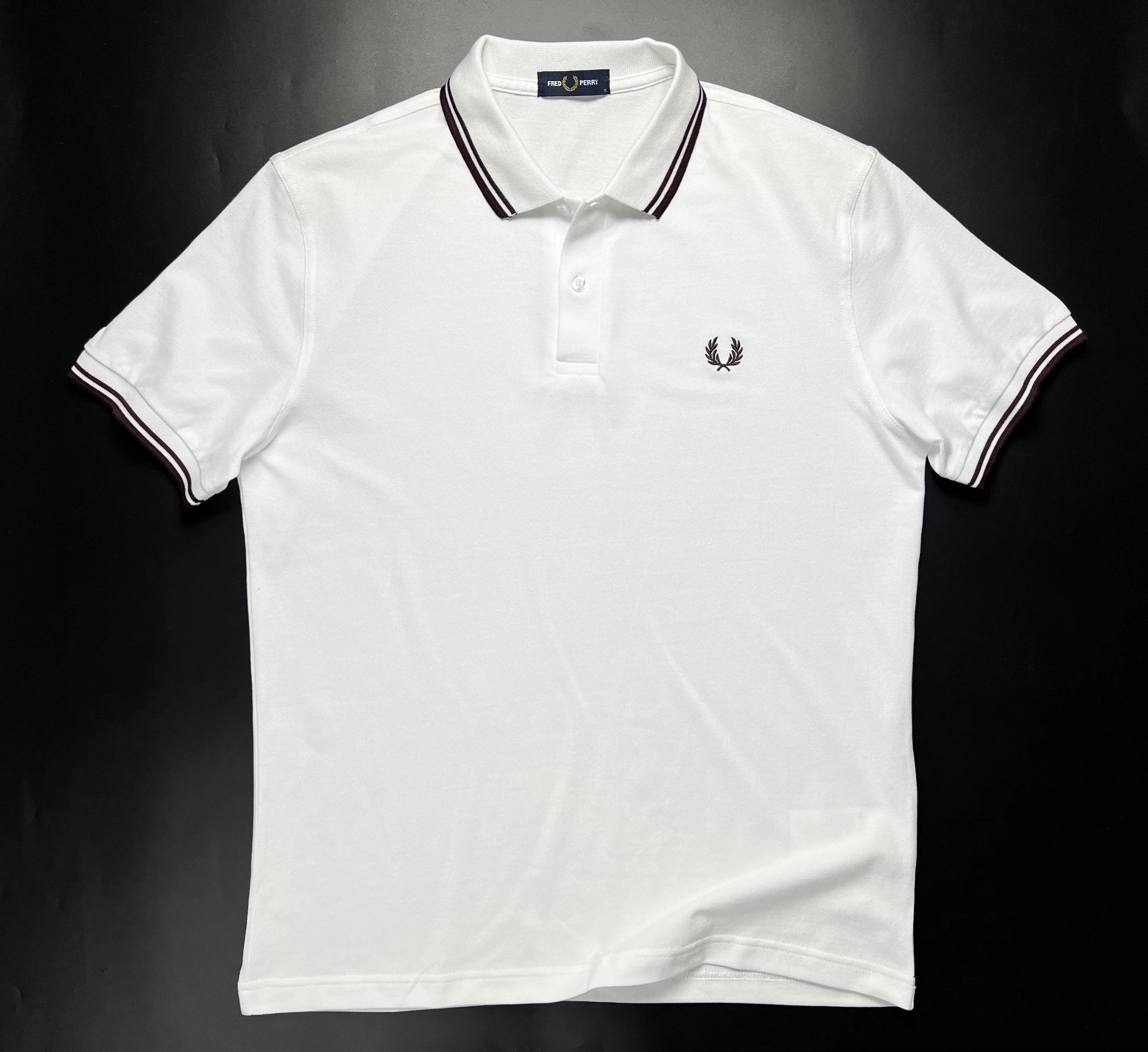【纯原】Fred perry 麦穗刺绣 撞色领 夏季 白色 男士短袖POLO衫 翻领短袖