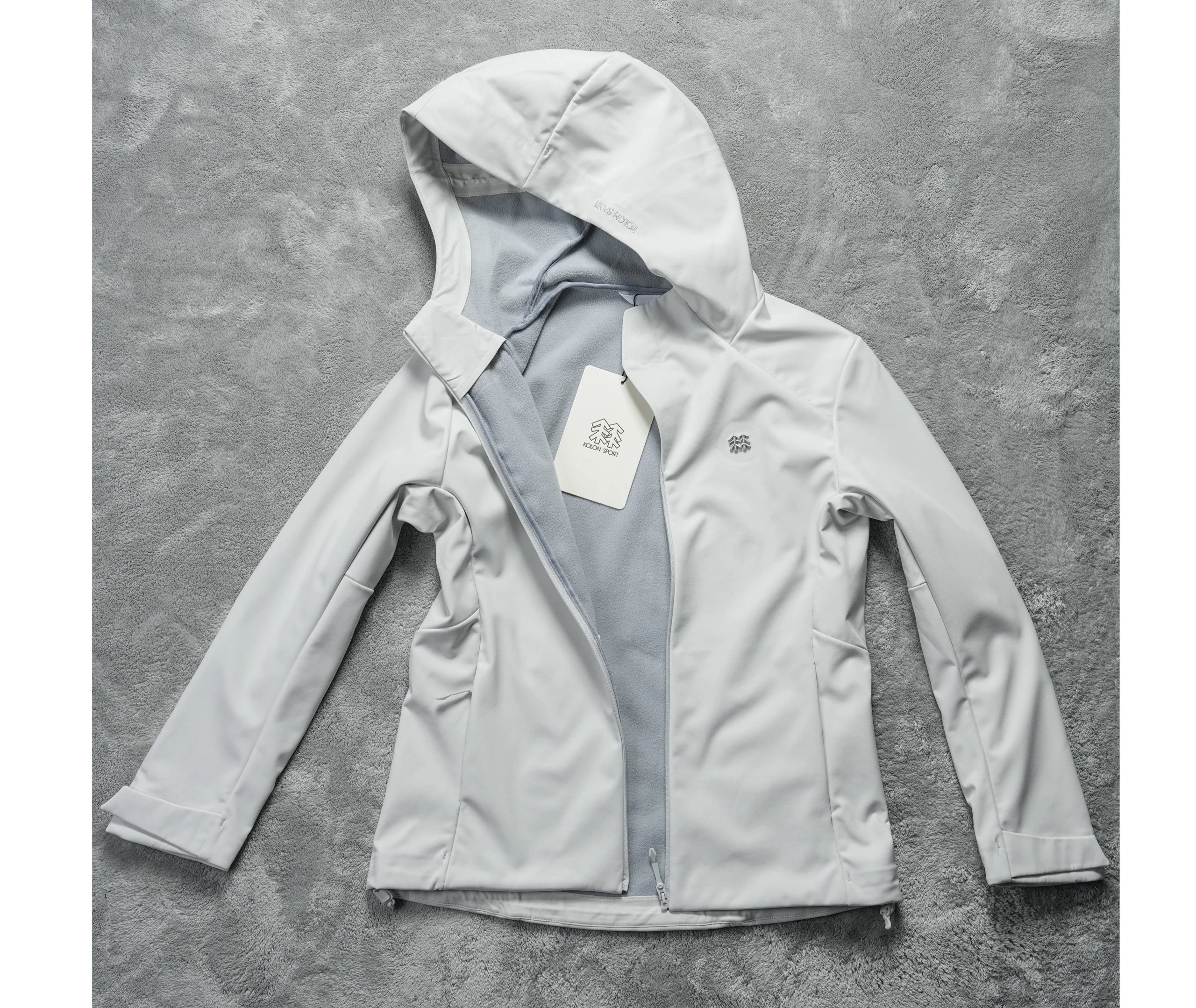 KOL*N Two Trees White Spring Women's 3D-Cut Light-Fleece Softshell Jacket Windproof Waterproof Outdoor Sports