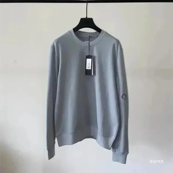 Design Minimalist Gray Sweatshirt with Sleeve Ring Detail - 1