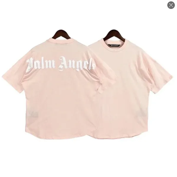 Palm Angels Gothic Logo Oversized T-Shirt Pink - 1