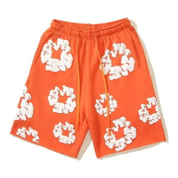 Off-White™ Circular Motif Orange Sweatshorts - 1