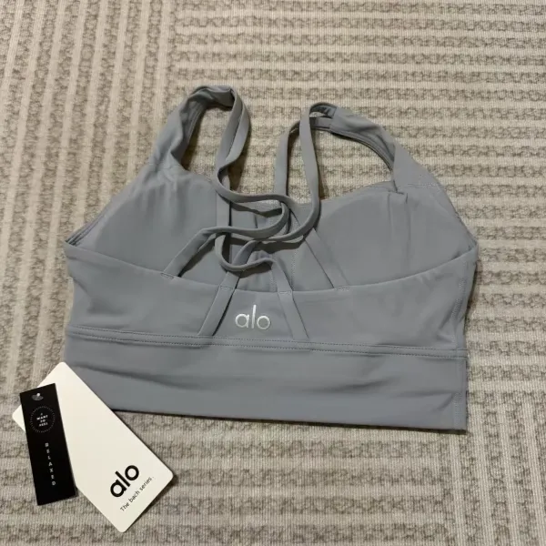 Alo The Bach Series Relaxed Sports Bra Gray Activewear - 1