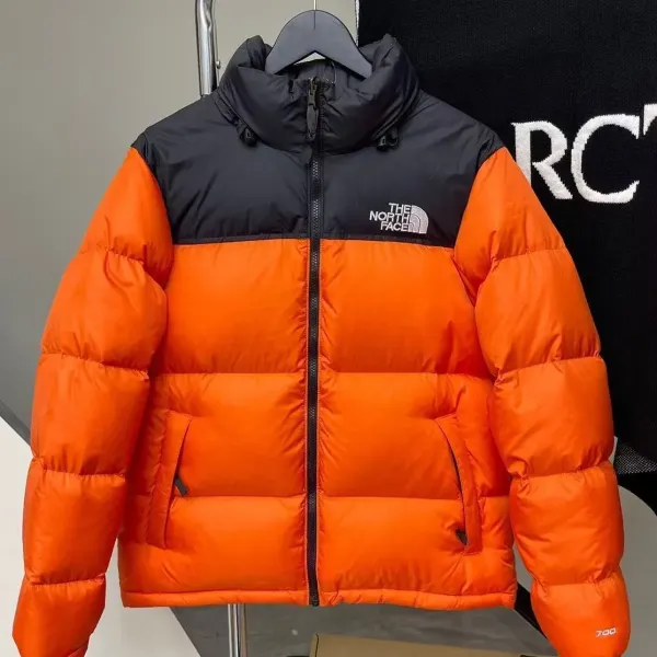 The North Face 1996 Retro Nuptse Orange Black Down Jacket - 1