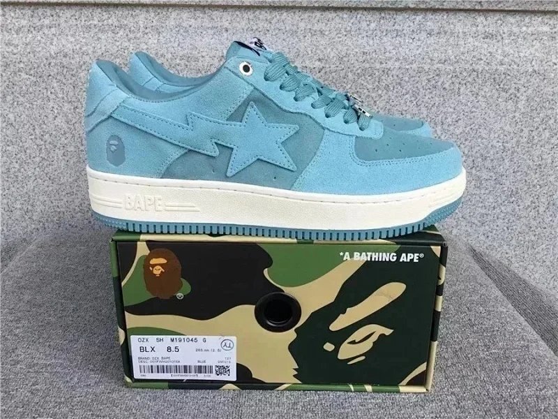A Bathing Ape Shark Star Low White Sneakers - 14