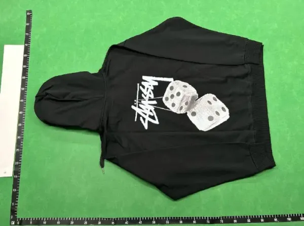 Stüssy Dice Print Zip-Up Hoodie Black - 1
