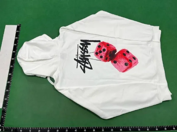 Stüssy Dice Print Hoodie White - 1