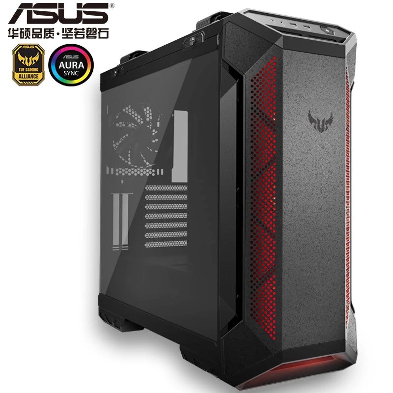 华硕（ASUS）TUF GAMING GT501机箱（支持ATX主板配3把神光同步风扇支持长显卡侧透支持背线7硬盘位）