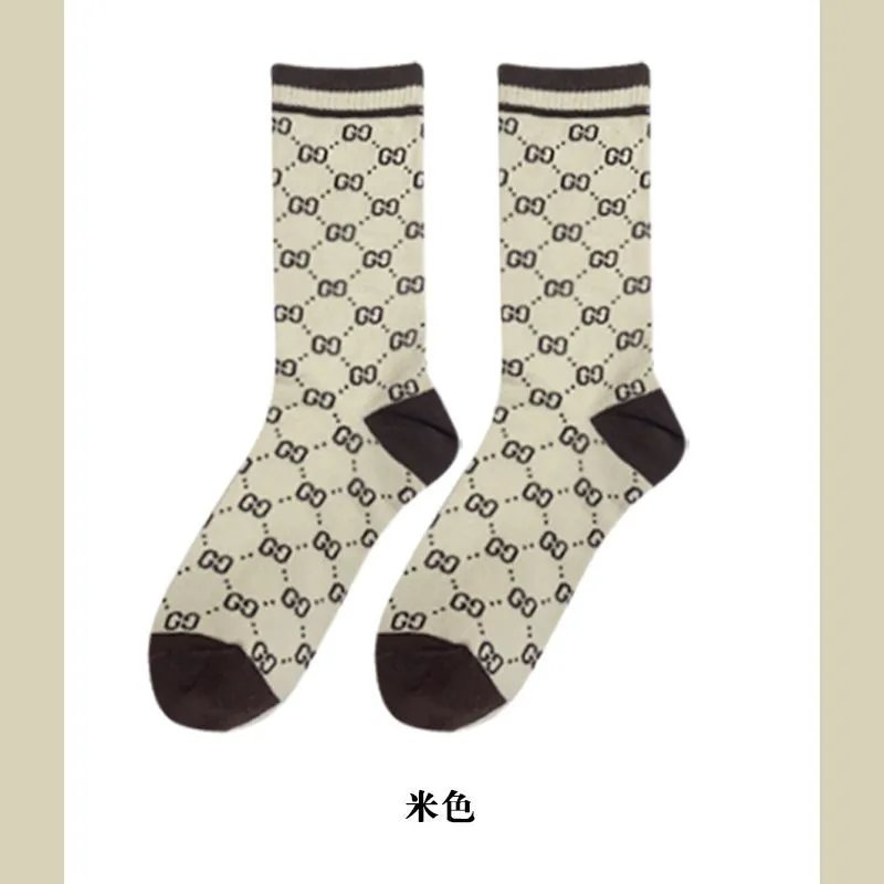 Gucci GG Monogram Socks Black Brown - 16