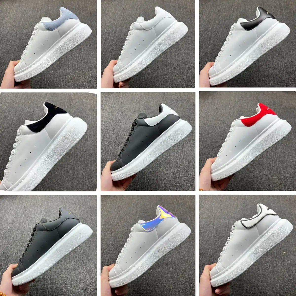 M-Q white shoes made of calf leather M-c-Q-u-e-en