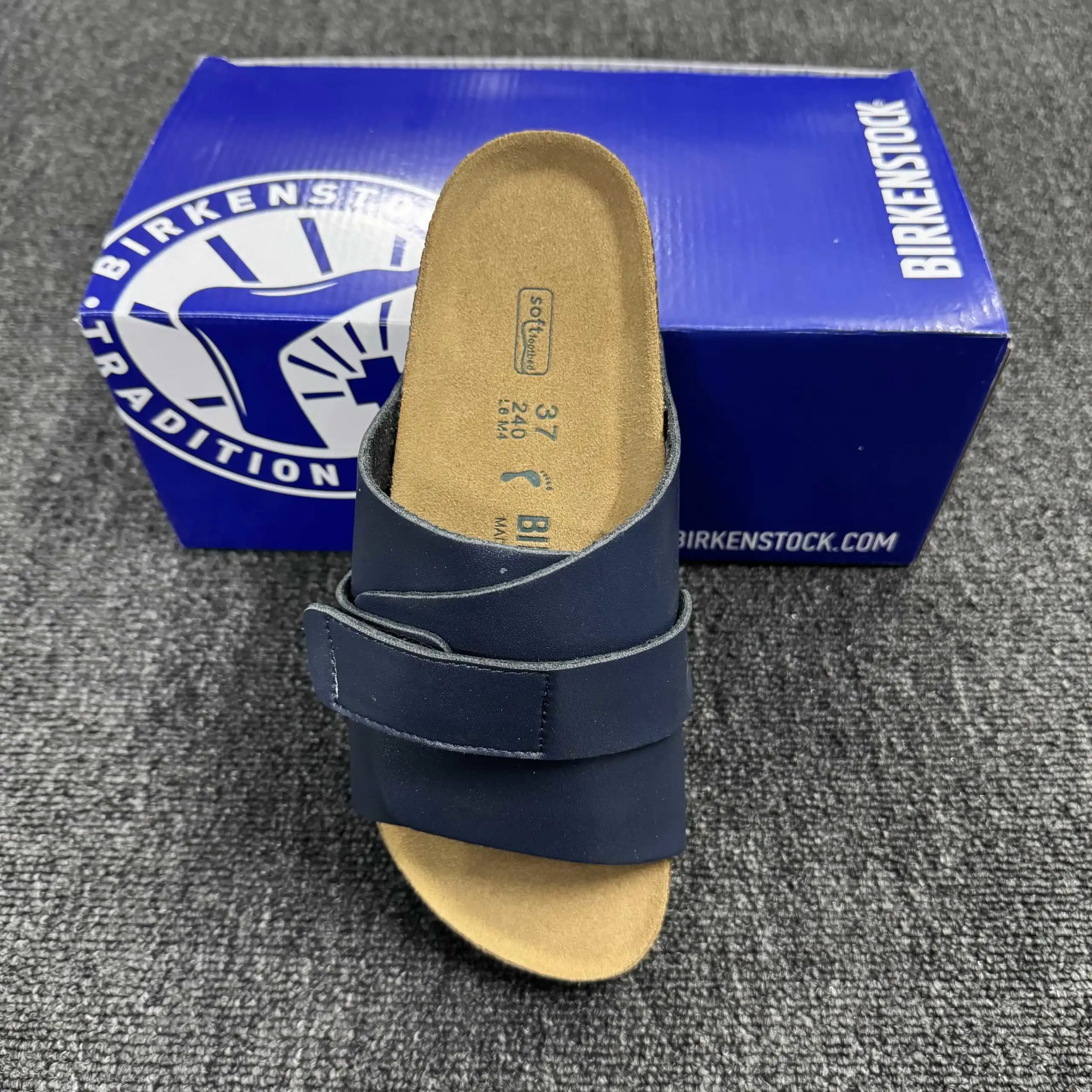 Hook-and-Loop Blue Leather