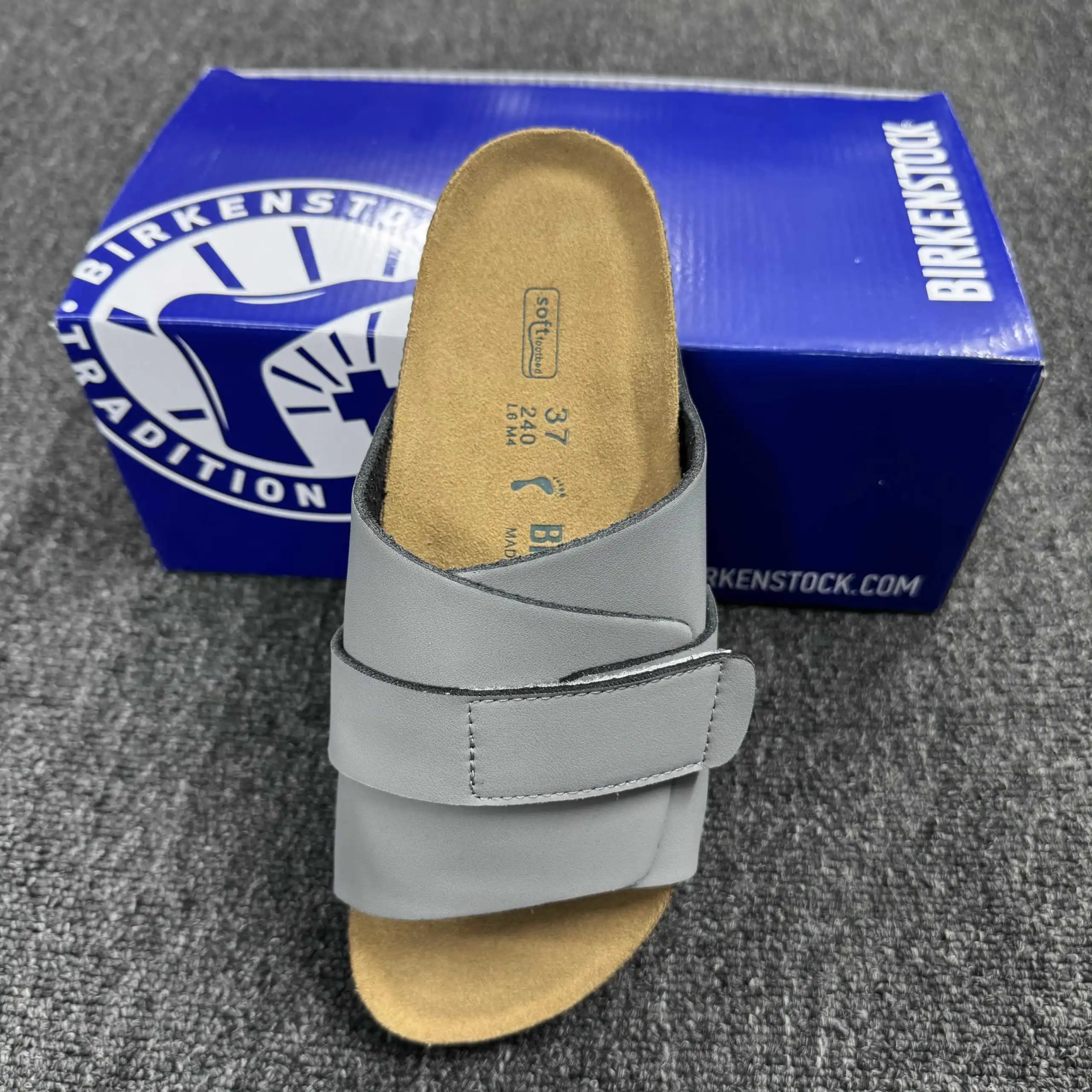 Hook-and-Loop Gray Leather