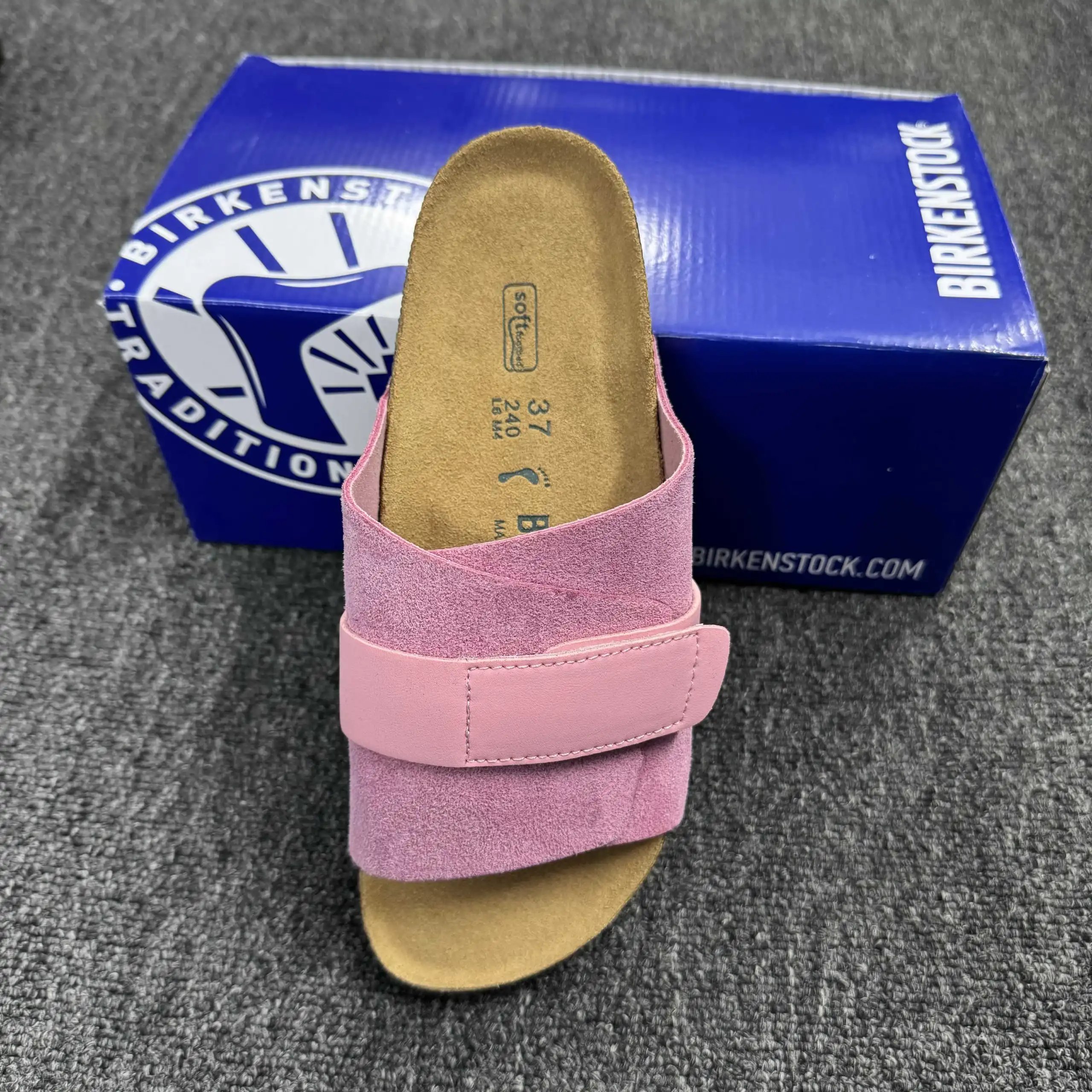 Hook-and-Loop Pink Velvet with Pink Leather