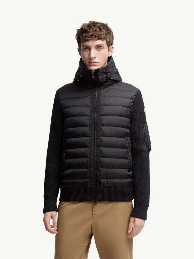 Moncler knit-sleeve down jacket