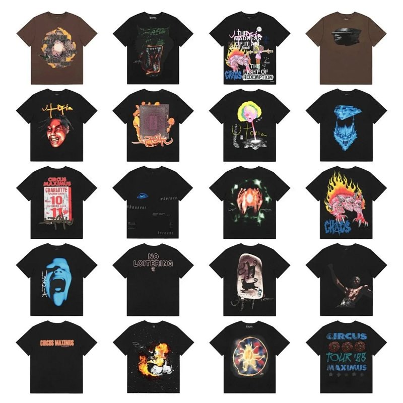 Black graphic tee collection