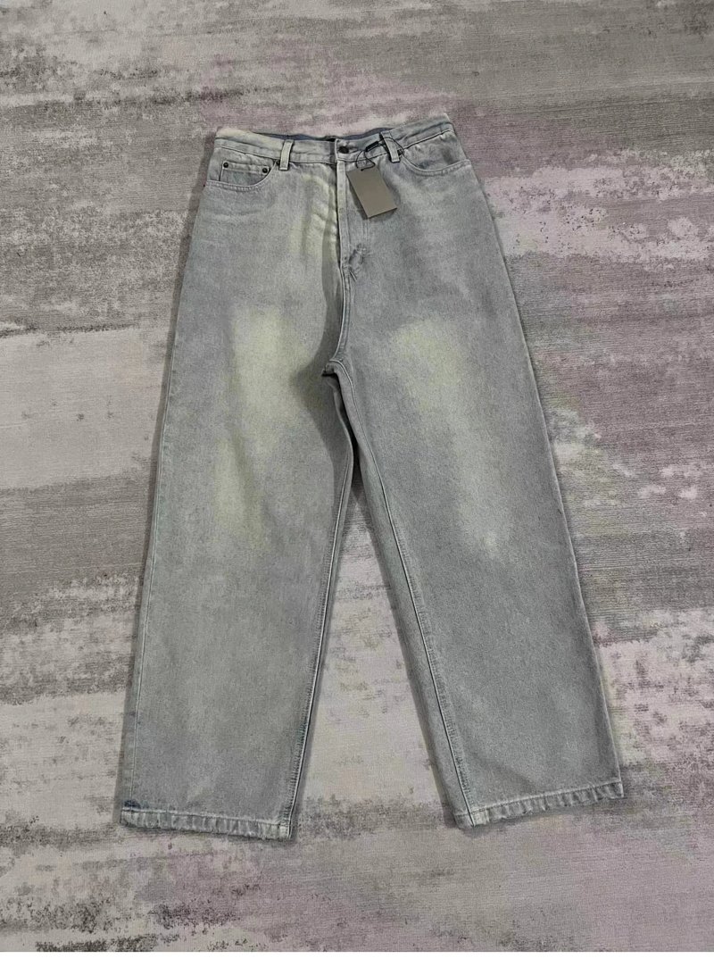 Faded wide-leg jeans