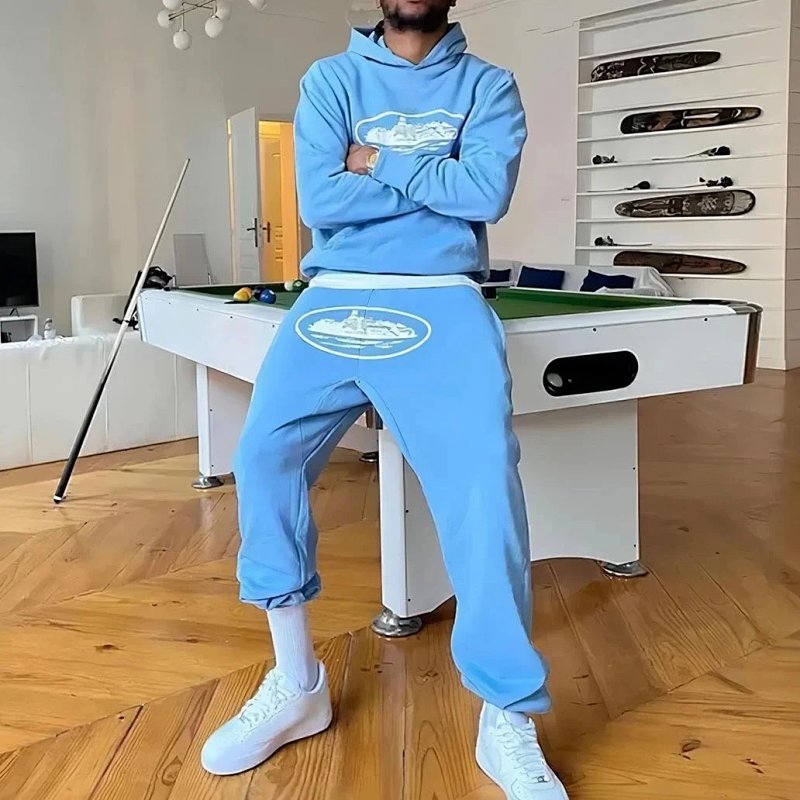 Corteiz blue hoodie and sweatpants