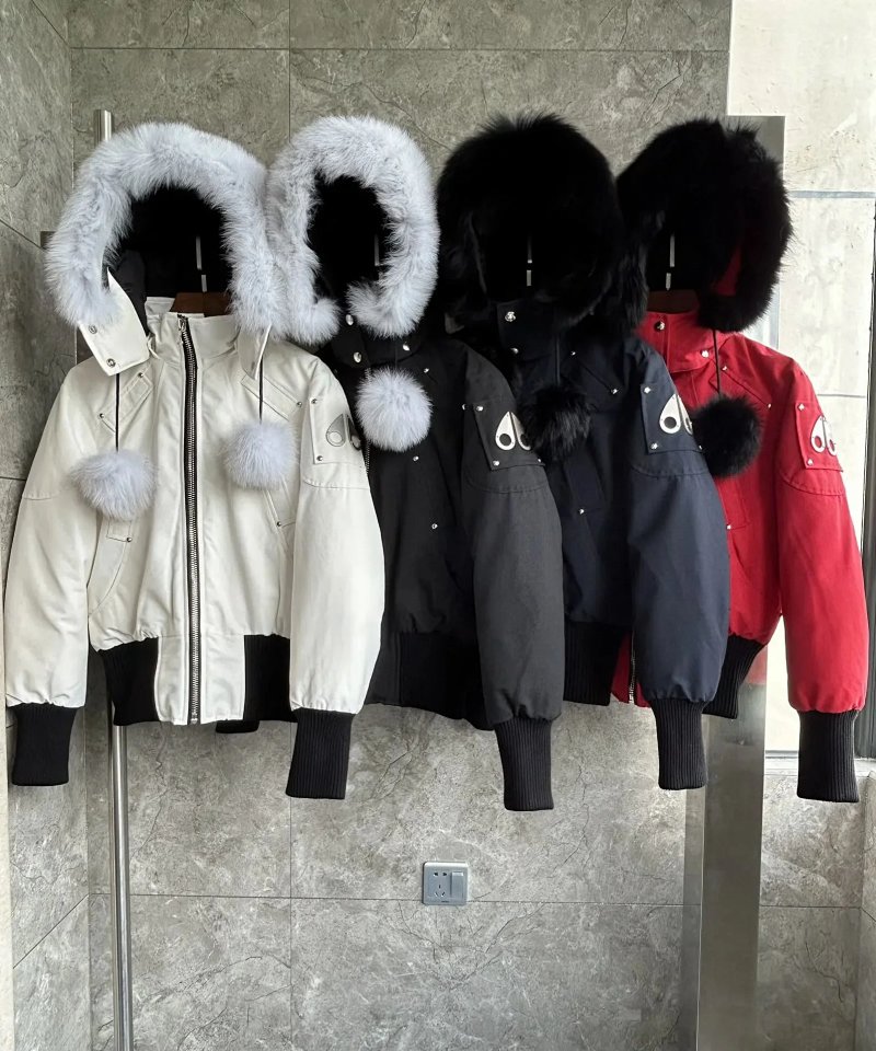 Fur-hood down bomber jackets