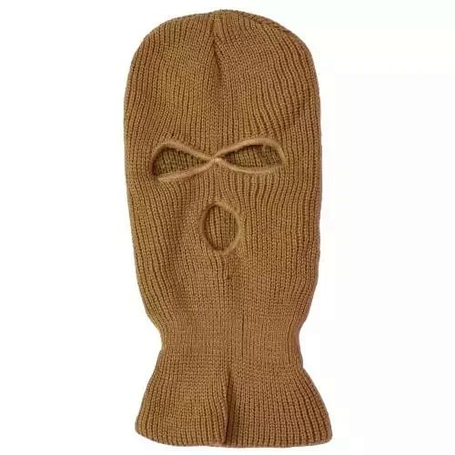 Tan knit balaclava