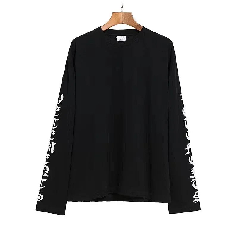 Black graphic long sleeve tee