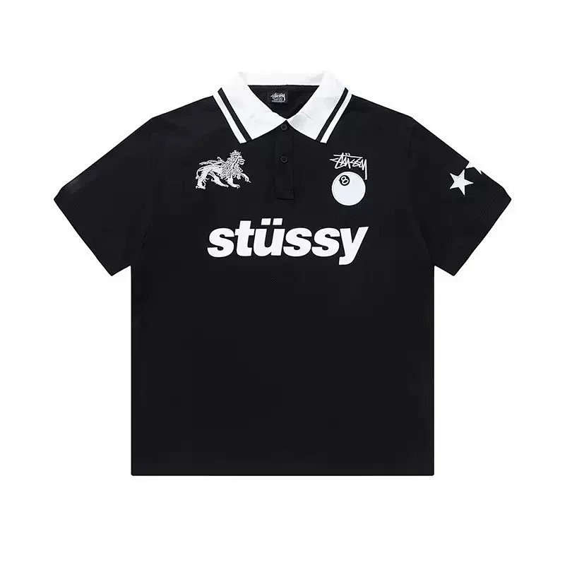 Stussy football polo shirt