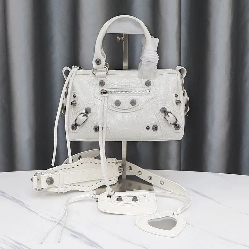 White studded crossbody bag