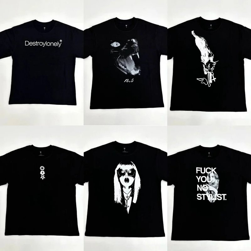 Black graphic tees