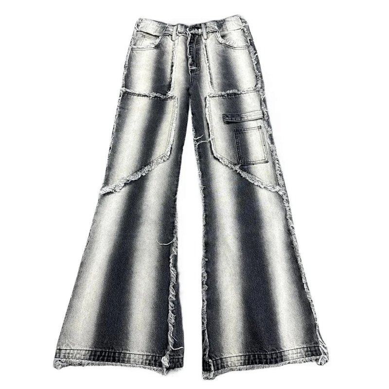 Striped flared jeans