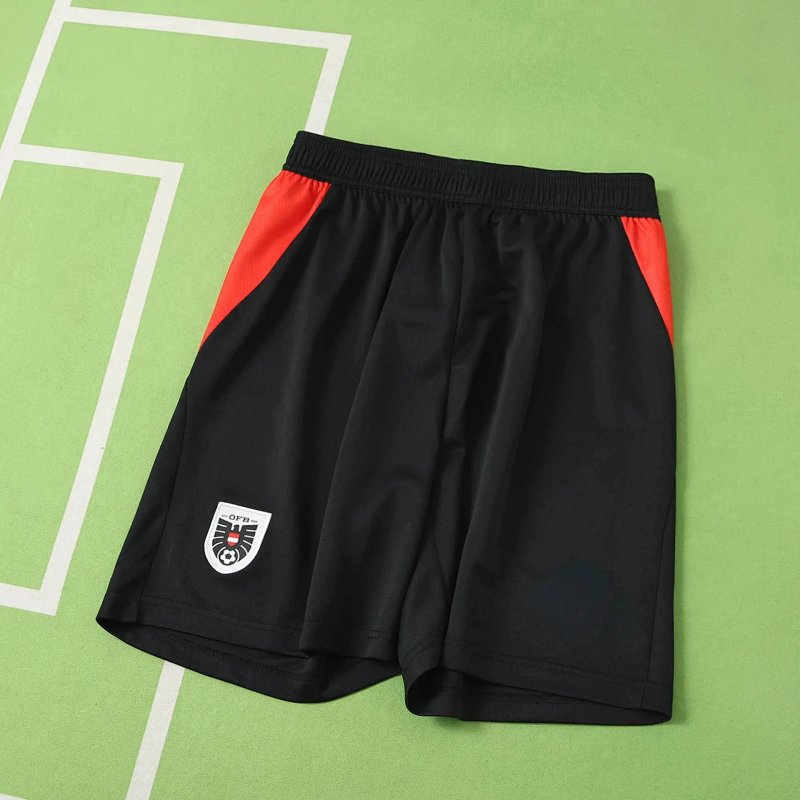 Austria home black football shorts