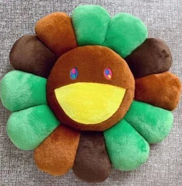 Murakami flower plush cushion