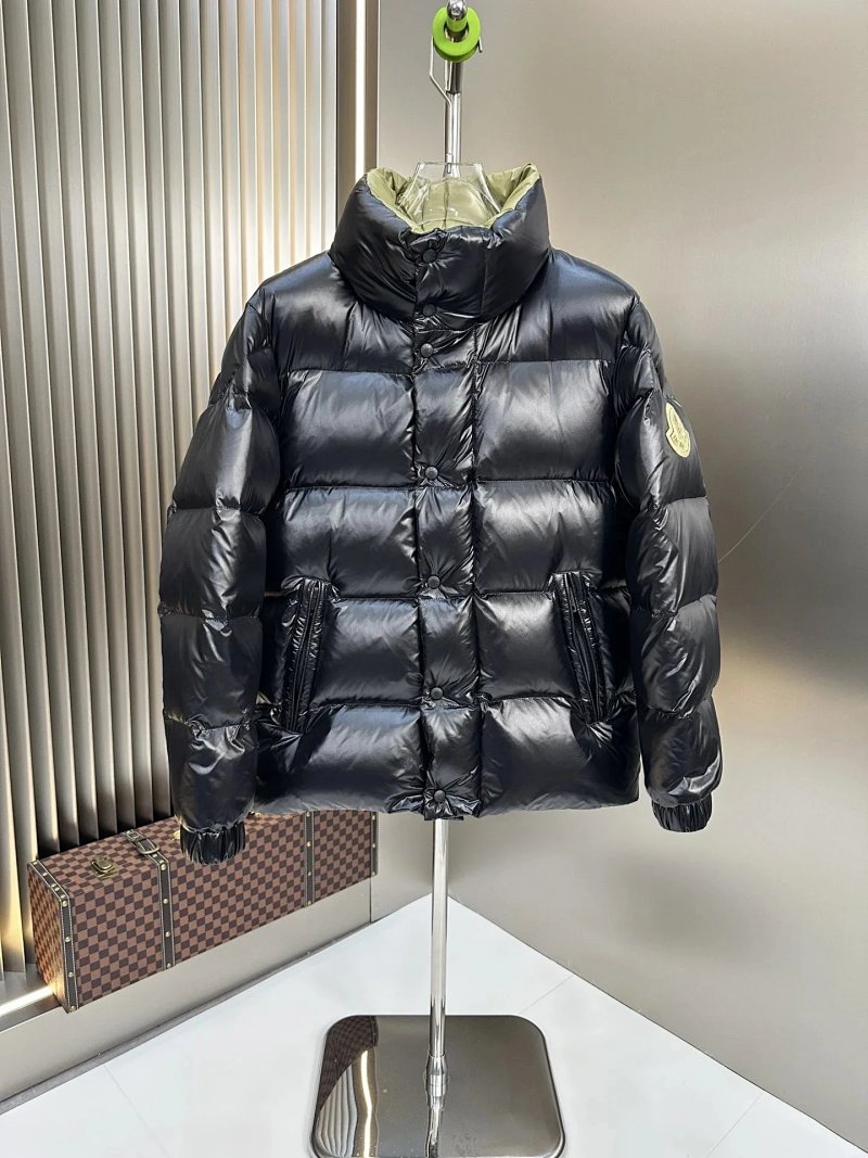 Black glossy puffer jacket