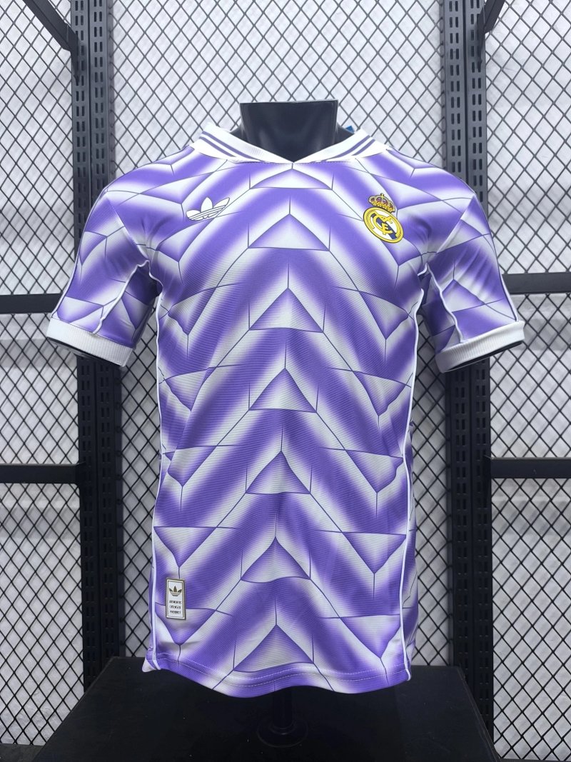 Real Madrid retro purple football jersey