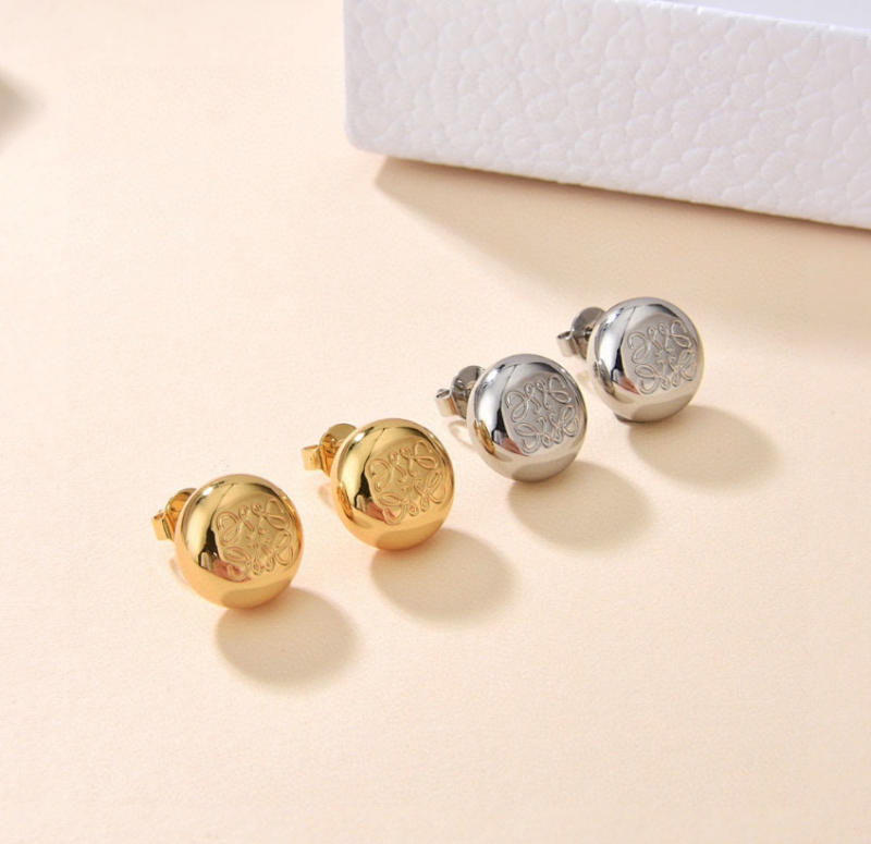 Gold and silver stud earrings