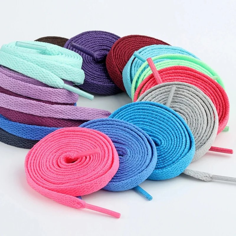 Colourful flat shoelaces