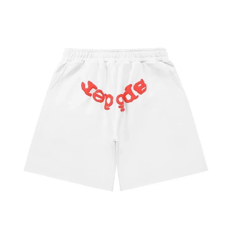 White shorts with red logo
