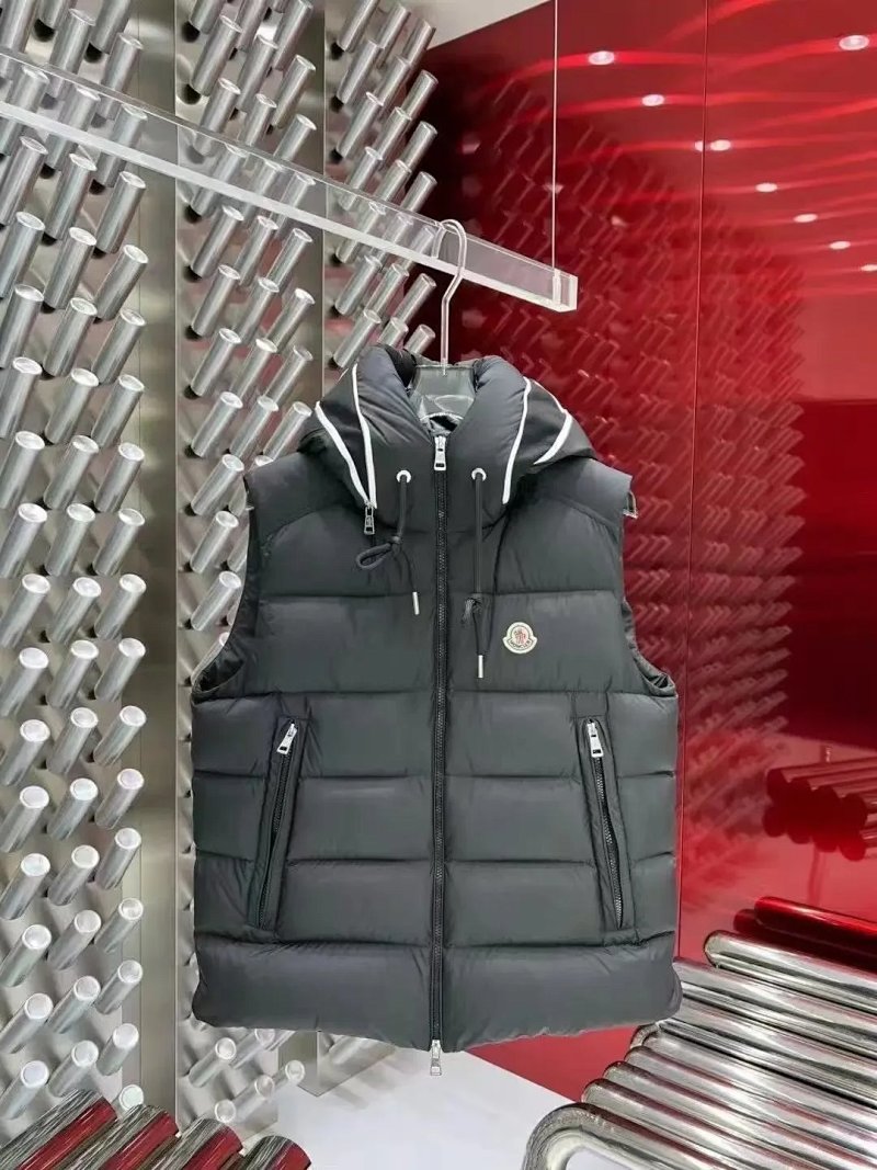Black hooded down vest