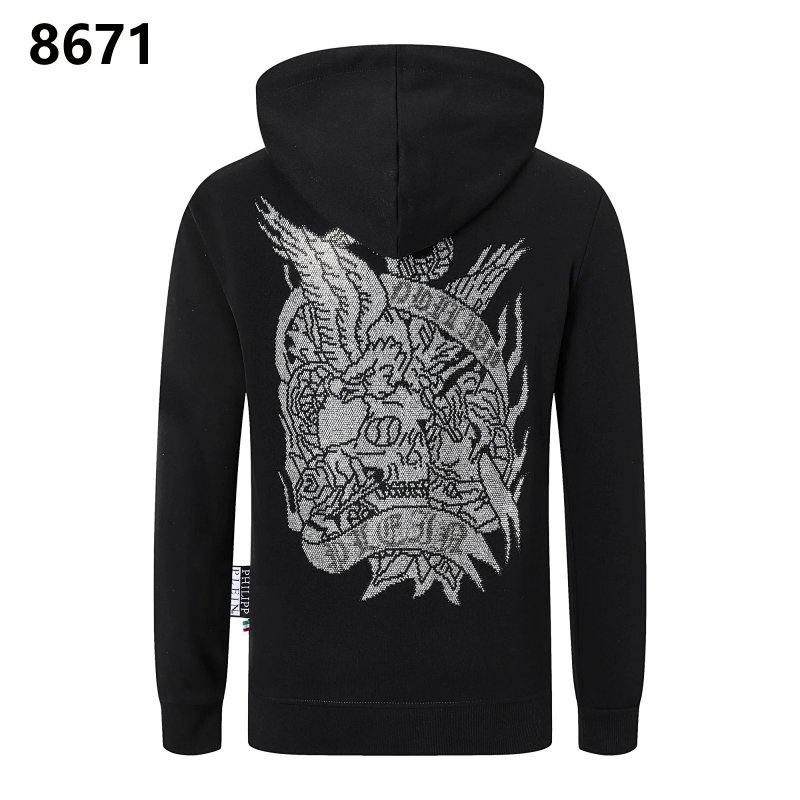 Black graphic zip hoodie