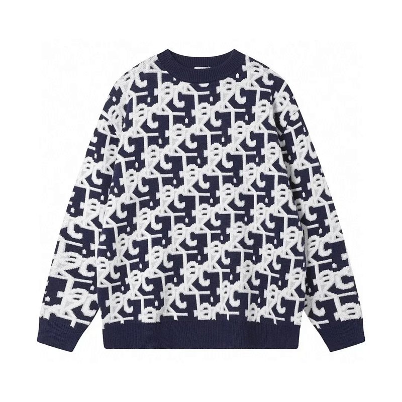 Navy and white pattern sweater