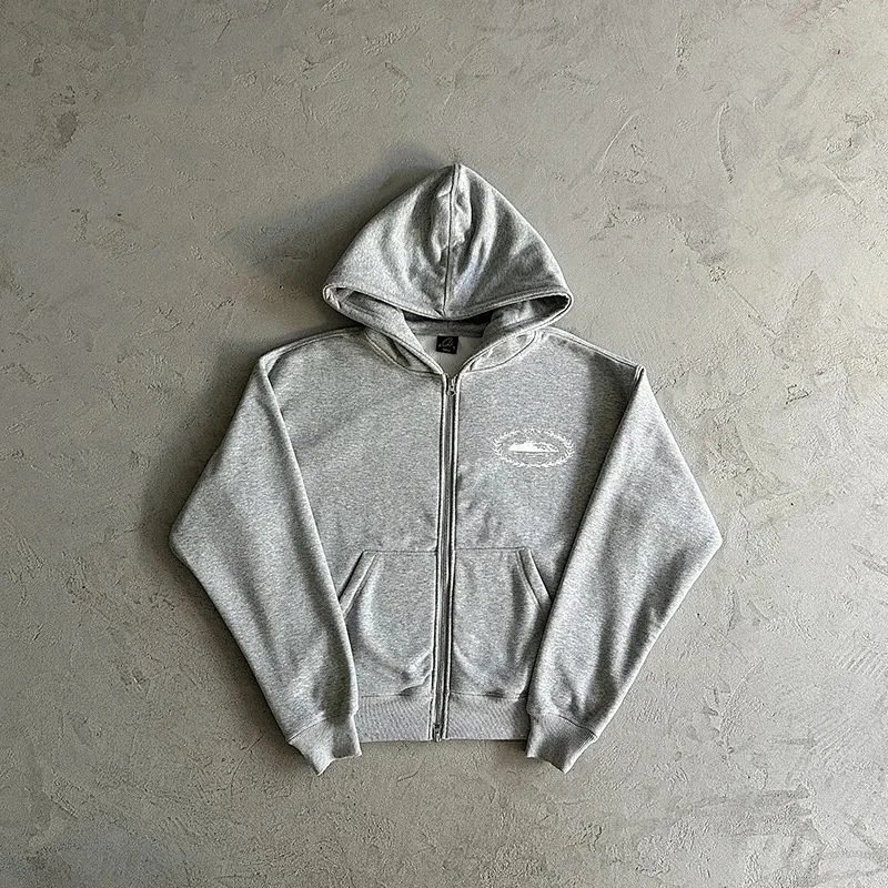 Corteiz grey zip hoodie