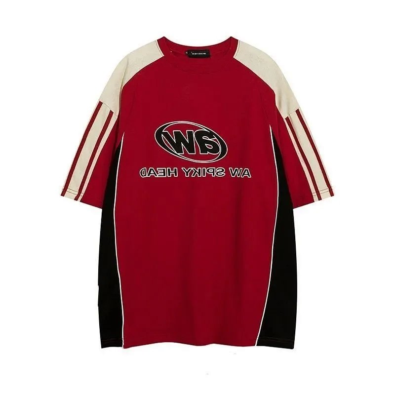 Red colourblock tee