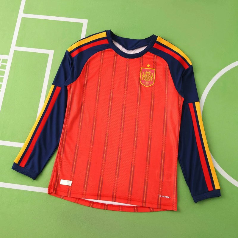 Spain long sleeve football jersey