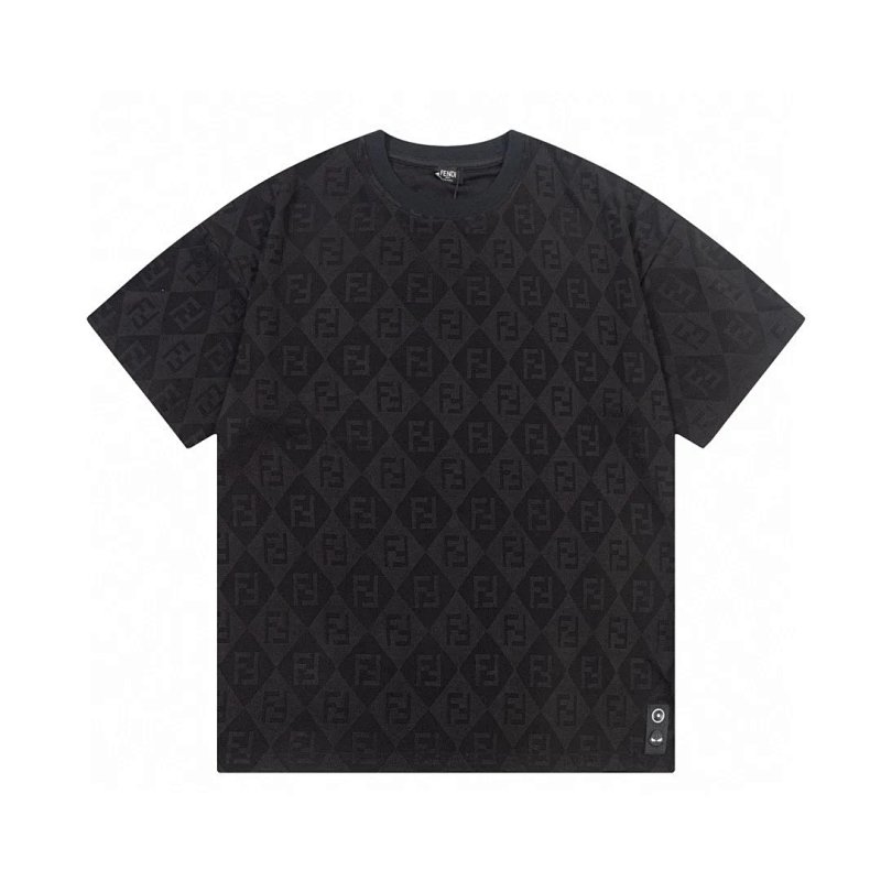 Black monogram tee